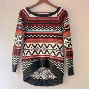Under Skies Colorful Knit Sweater Small
